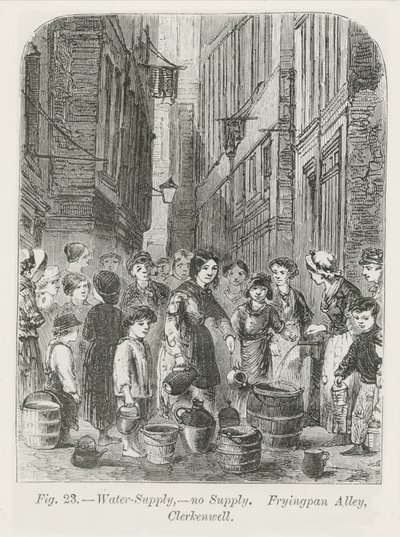 The Water Supply in Fryingpan Alley, Clerkenwell, 1864 by English School